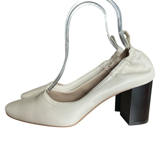 Everlane The Day Heel with Elasticized Back in Ivory/Bone Made in Italy - 7.5 - Picture 1 of 11
